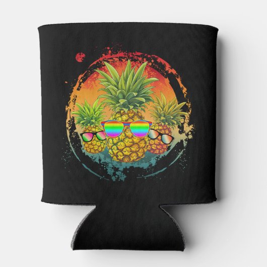 Grappige ananas zomer vibes blikjeskoeler (Achterkant)