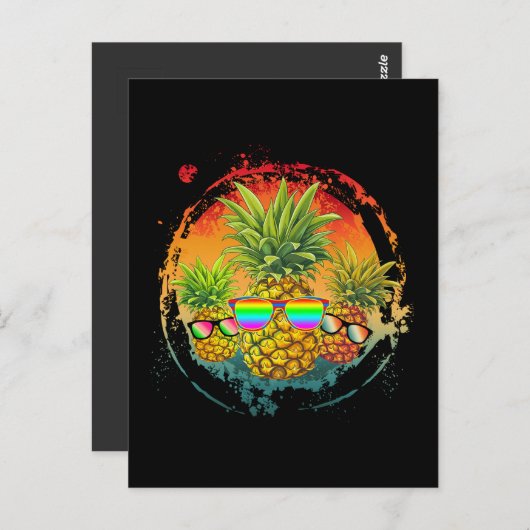 Grappige ananas zomer vibes briefkaart (Voorkant / Achterkant)