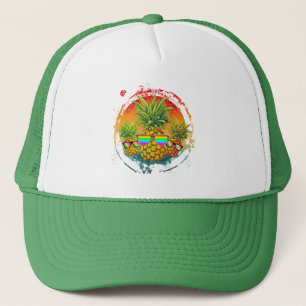 Grappige ananas zomer vibes trucker pet
