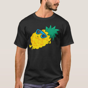 Grappige ananas zomerfruit zonnebril Schattige Pin T-shirt