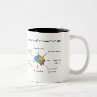 Grappige Anatomie van een Mug van een Overdenker Tweekleurige Koffiemok