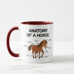 Grappige anatomie van een paard, Schattigee Cartoo Mok