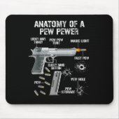 Grappige anatomie van een pew power - AMMO Pistool Muismat (Voorkant)