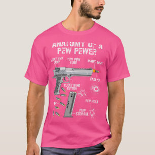 Grappige anatomie van een pew power - AMMO Pistool T-shirt