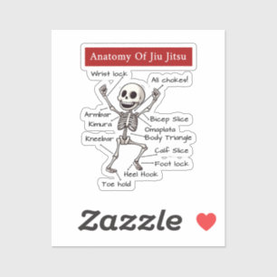 Grappige anatomie van jiu jitsu inzendingen techni sticker