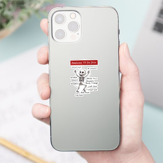 Grappige anatomie van jiu jitsu inzendingen techni sticker (Telefoon)
