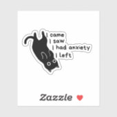 Grappige Angst Kat Sticker – Introvert (Vel)