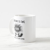 Grappige angstige kattenkoffie Alles is in orde Koffiemok (Voorkant links)