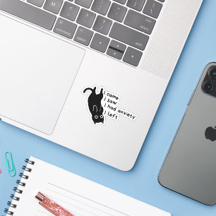 Grappige angstkatsticker – Introvert Sticker