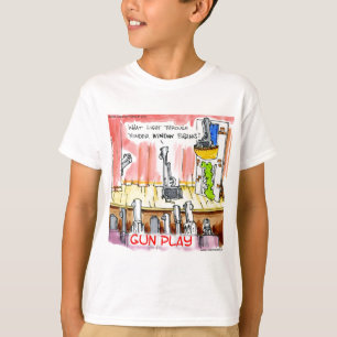 Grappige animatiefilm over wapens t-shirt