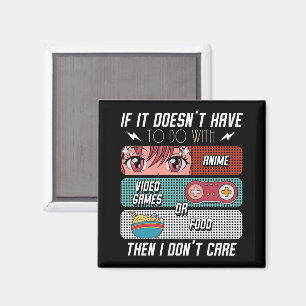 Grappige anime fans eten en videogames liefhebber  magneet