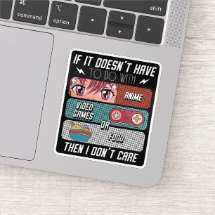 Grappige anime fans eten en videogames liefhebber sticker