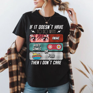 Grappige Anime Fans Eten En Videogames Liefhebber T-shirt