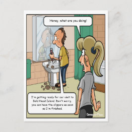 Grappige ansichtkaart van Bald Head Island Briefkaart