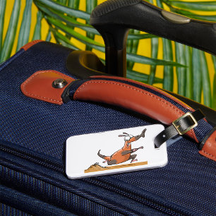 Grappige Anteater Cartoon eigenzinnig lopend dier Bagagelabel