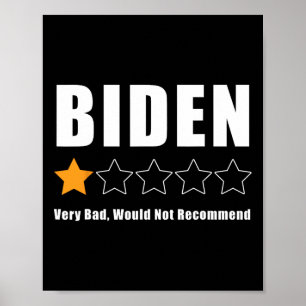 Grappige Anti Biden Pro Trump 1 Star Rating Verkie Poster