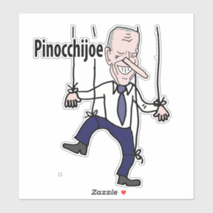 Grappige Anti Joe Biden Pinocchijoe Pun Politiek Sticker