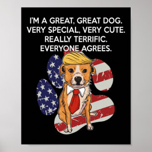 Grappige anti-president Donald Trump-hond grappige Poster