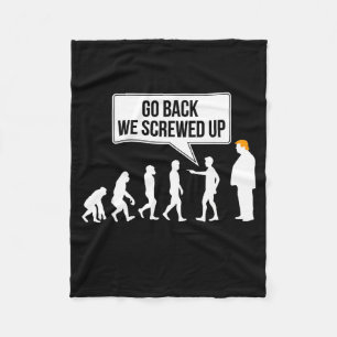 Grappige anti-trump evolutie politieke humor fleece deken