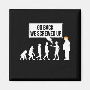 Grappige anti-trump evolutie politieke humor  magneet