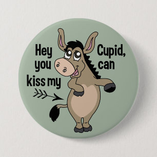 Grappige Anti-Valentijn Donkey knop Ronde Button 7,6 Cm