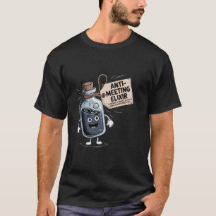 Grappige Anti-Vergadering Elixir Retro Cartoon K T-shirt