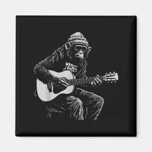 Grappige Apen Akoestische Gitaar Muziek Liefhebber Magneet