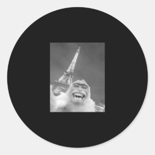 Grappige Apen Selfie Eiffeltoren In Parijs Mannen Ronde Sticker