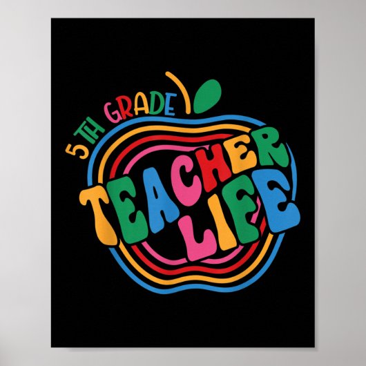 Grappige Apple 5e klas leraar waardering terug naa Poster (Voorkant)