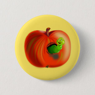 Grappige Apple Knop Ronde Button 5,7 Cm