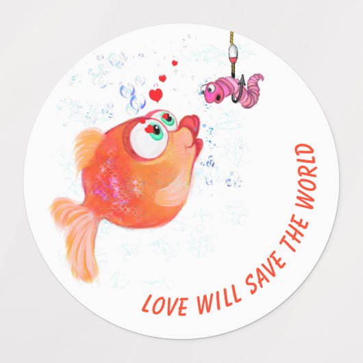 Grappige Apple Worm Labels - Aangepaste tekst (Design 1)