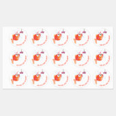 Grappige Apple Worm Labels - Aangepaste tekst (Vel)