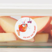Grappige Apple Worm Labels - Aangepaste tekst (Aangebracht)