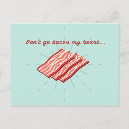 Grappige Aqua Bacon Illustratie Briefkaart (Voorkant)