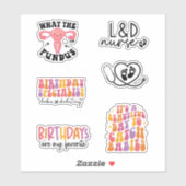 Grappige Arbeid en Levering L & D Nurse Pack Sticker (Vel)