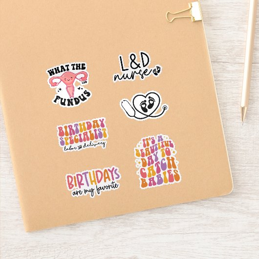 Grappige Arbeid en Levering L & D Nurse Pack Sticker (Notitieboek)