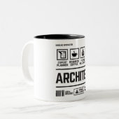 Grappige Architect Handling Informatie Tweekleurige Koffiemok (Voorkant links)