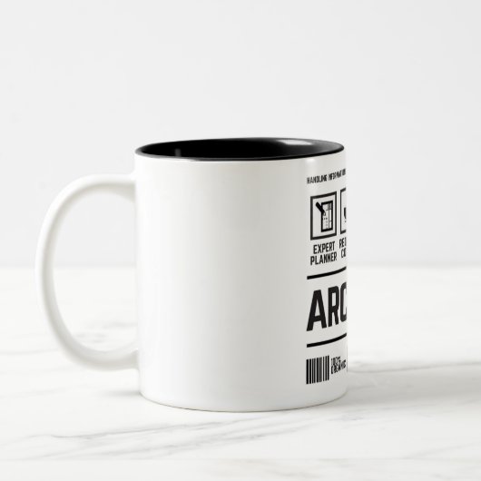 Grappige Architect Handling Informatie Tweekleurige Koffiemok (Links)