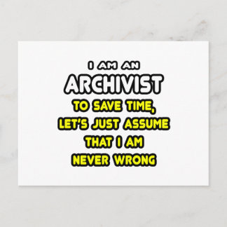 Grappige Archivaris T-shirts en geschenken Briefkaart