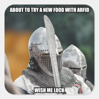 Grappige ARFID Ridder Meme Vierkante Sticker