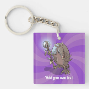 Grappige Armadillo Voeg je eigen tekst toe Hypnoti Sleutelhanger