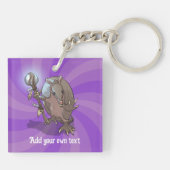 Grappige Armadillo Voeg je eigen tekst toe Hypnoti Sleutelhanger (Achterkant)