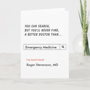 Grappige arts dank u noodmedicatie kaart