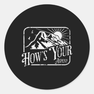 Grappige Aspen Colorado Ski Skisport Hoe is je Asp Ronde Sticker