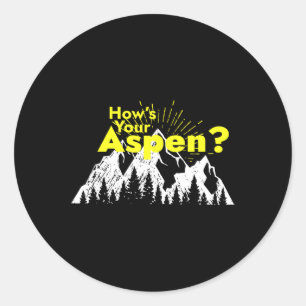 Grappige Aspen Colorado Ski Skisport Hoe is je Asp Ronde Sticker