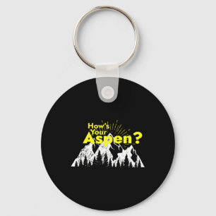 Grappige Aspen Colorado Ski Skisport Hoe is je Asp Sleutelhanger