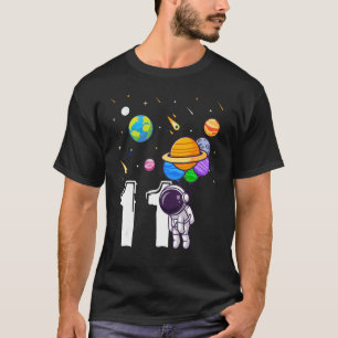 Grappige astronaut 11 jaar oud verjaardagsfeestje t-shirt