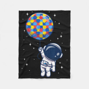Grappige astronaut Bylloon Autism Awareness Space Fleece Deken