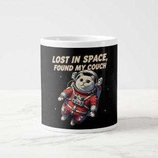 Grappige Astronaut Kat Koffiemok: Verdwaald in de Extra Grote Beker