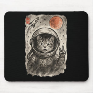 Grappige astronaut kat nemen Selfie Space Kitten L Muismat